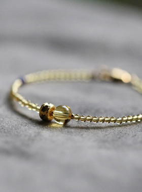 入锦系列十一月黄水晶极细手链