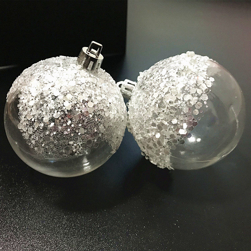 跨境圣诞饰品圣诞树挂件小礼品亚克力透明钻石画球7厘米