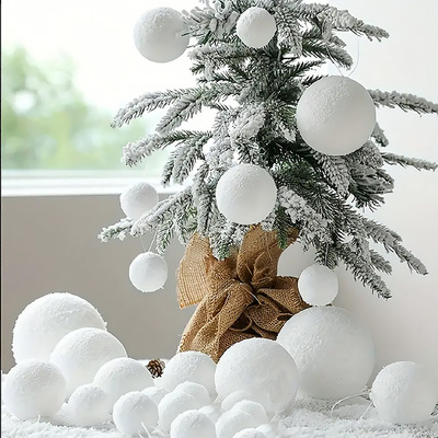 圣诞饰品圣诞树挂件场景布置雪景球泡沫雪球冰雪奇缘效果2-60cm