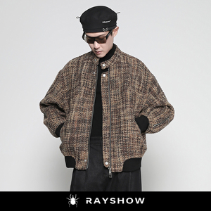 RAYSHOW·小香风宽松复古肌理感立领夹克衫 高级感廓形茄克外套