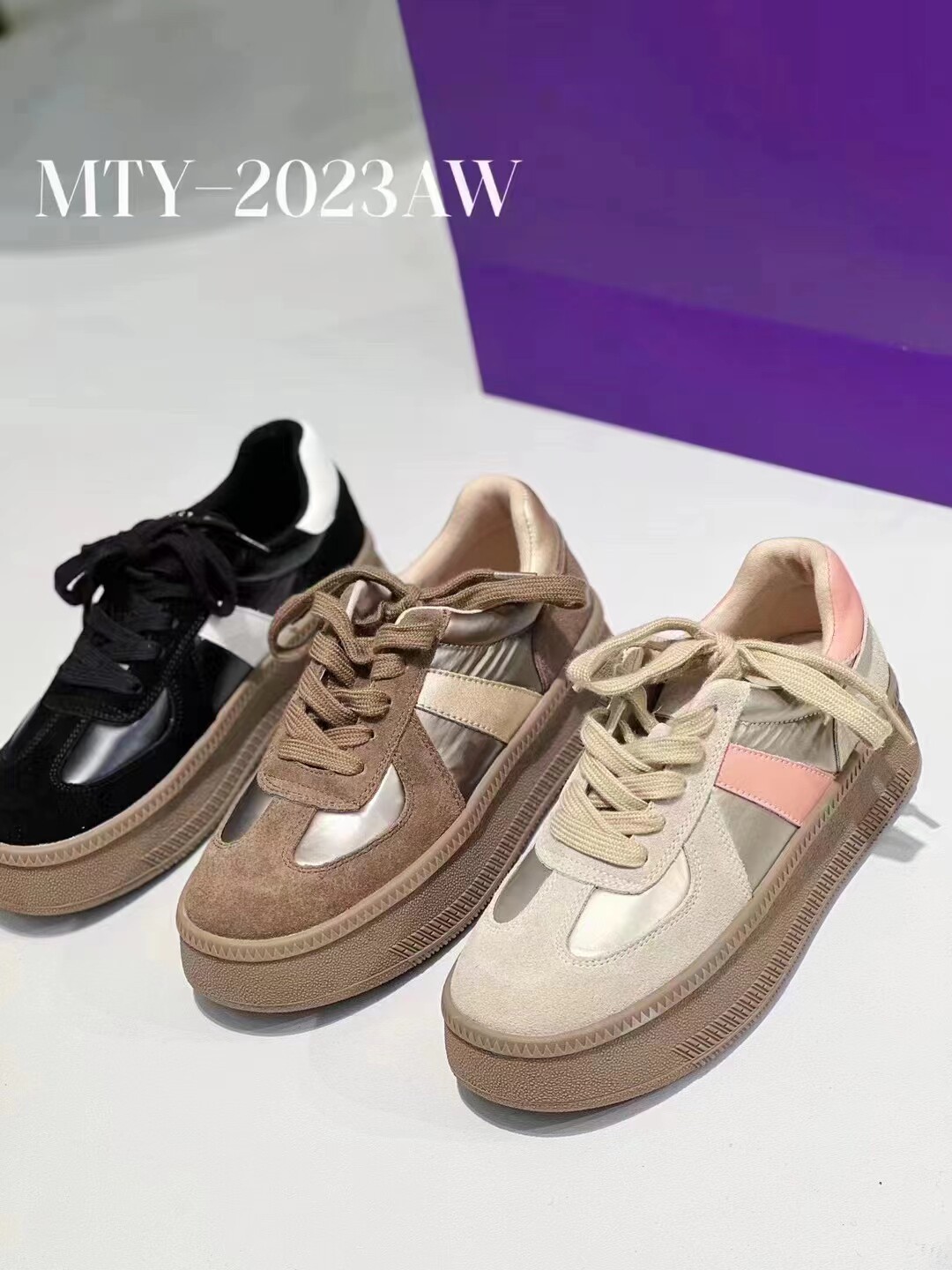 2025冬新款包邮女鞋品牌真皮磨砂皮系带厚底欧美时尚女加绒德训鞋