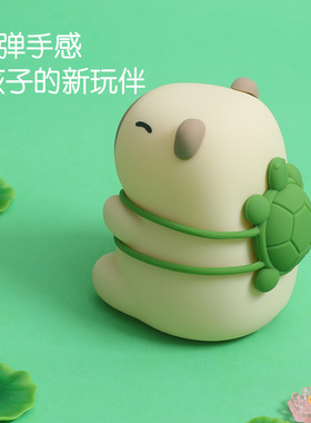 卡皮巴拉智能豚鼠夜灯女友闺蜜姐妹生日礼物创意拍拍硅胶夜灯