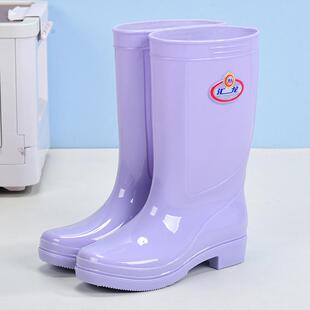 中筒成人防水鞋雨鞋雨靴女加厚厨房工作套鞋踩水防滑外穿胶鞋长筒