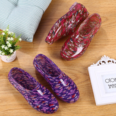 女短筒成人时尚 低帮防水鞋 碎花家用胶鞋 水晶套鞋 浅口雨鞋 雨靴韩版