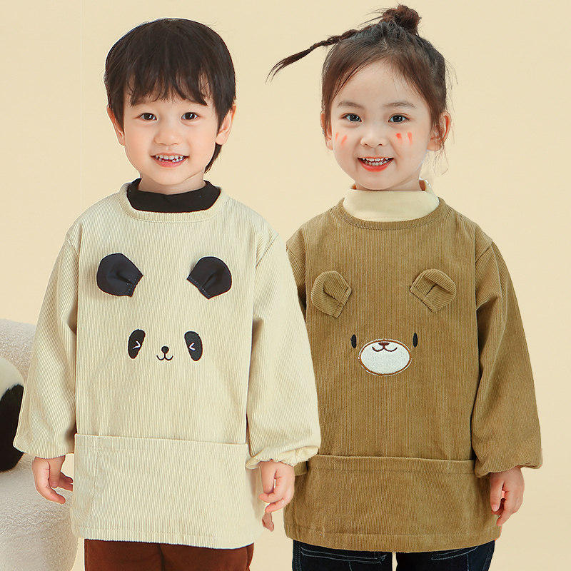 宝宝罩衣灯芯绒男童吃饭防脏防水围兜儿童秋冬可爱长袖纯棉反穿衣,童装/婴儿装/亲子装,反穿衣/罩衣,淘宝优惠券,粉丝福利购,淘宝优惠卷