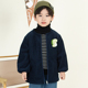 宝宝秋冬长袖 灯芯绒罩衣男童加绒吃饭护衣儿童羽绒服防脏拉链罩衫