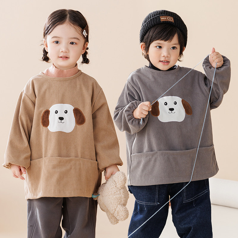 宝宝灯芯绒防水罩衣长袖秋冬男童吃饭围兜女童画画可爱围裙反穿衣,童装/婴儿装/亲子装,反穿衣/罩衣,淘宝优惠券,粉丝福利购,淘宝优惠卷