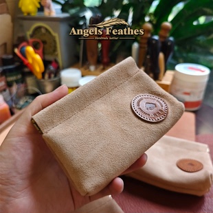 真皮手工定制文玩收纳袋晴源斋EDC手串牛皮108盘玩Angels Feathes