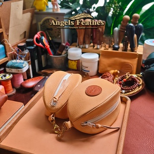 真皮手工定制文玩收纳袋晴源斋EDC手串牛皮108盘玩白羽造物社