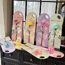 圣诞节单支小花盒花艺盒花束包装 袋手拎花卡鲜花手提袋diy插花盒