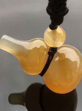 天然无烧玛瑙葫芦毛衣链吊坠复古