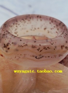 天然苔藓朱少玛瑙戒指复古精品