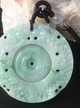 天然翡翠玉平安扣挂件复古中式风