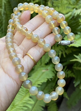 天然原矿无烧冰糯玉髓玛瑙项链女