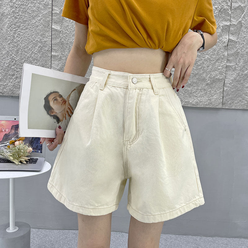 阔腿短裤白色夏季宽松图片