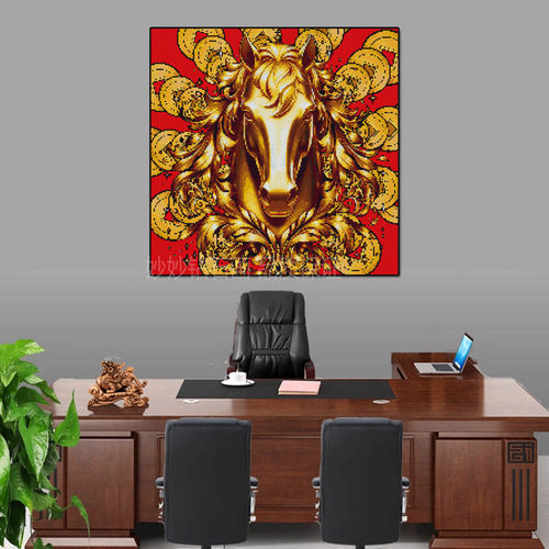 旺宅马上有钱点钻石画正方客厅中堂装饰画手工DIY成人十字绣刺绣