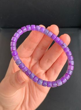 回收水晶舒俱来直切手链，颜色艳丽，水润十足 规格6.3mm，12.58g