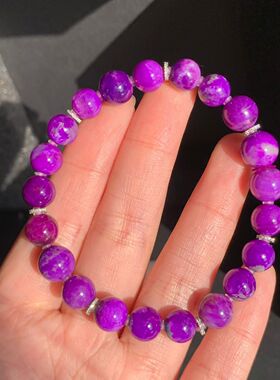 回收舒俱来圆珠手链颜色艳丽 配有18k金钻片 规格：约9mm，20.23g