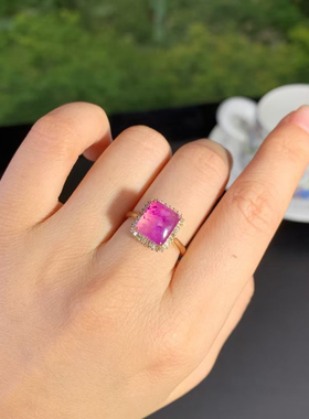 回收南非18k金搭配老矿料全透体冰飘舒俱来戒指