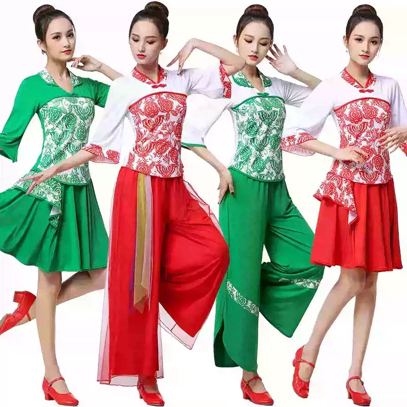 广场舞服装女秋新款团队服民族风秧歌服跳舞台表演出服舞蹈服套装