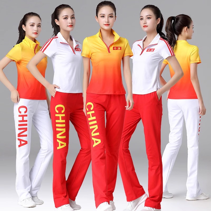 中国风广场舞服装女新款时尚休闲运动服套装舞蹈服团队服表演出服