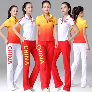 中国风广场舞服装女新款时尚休闲运动服套装舞蹈服团队服表演出服
