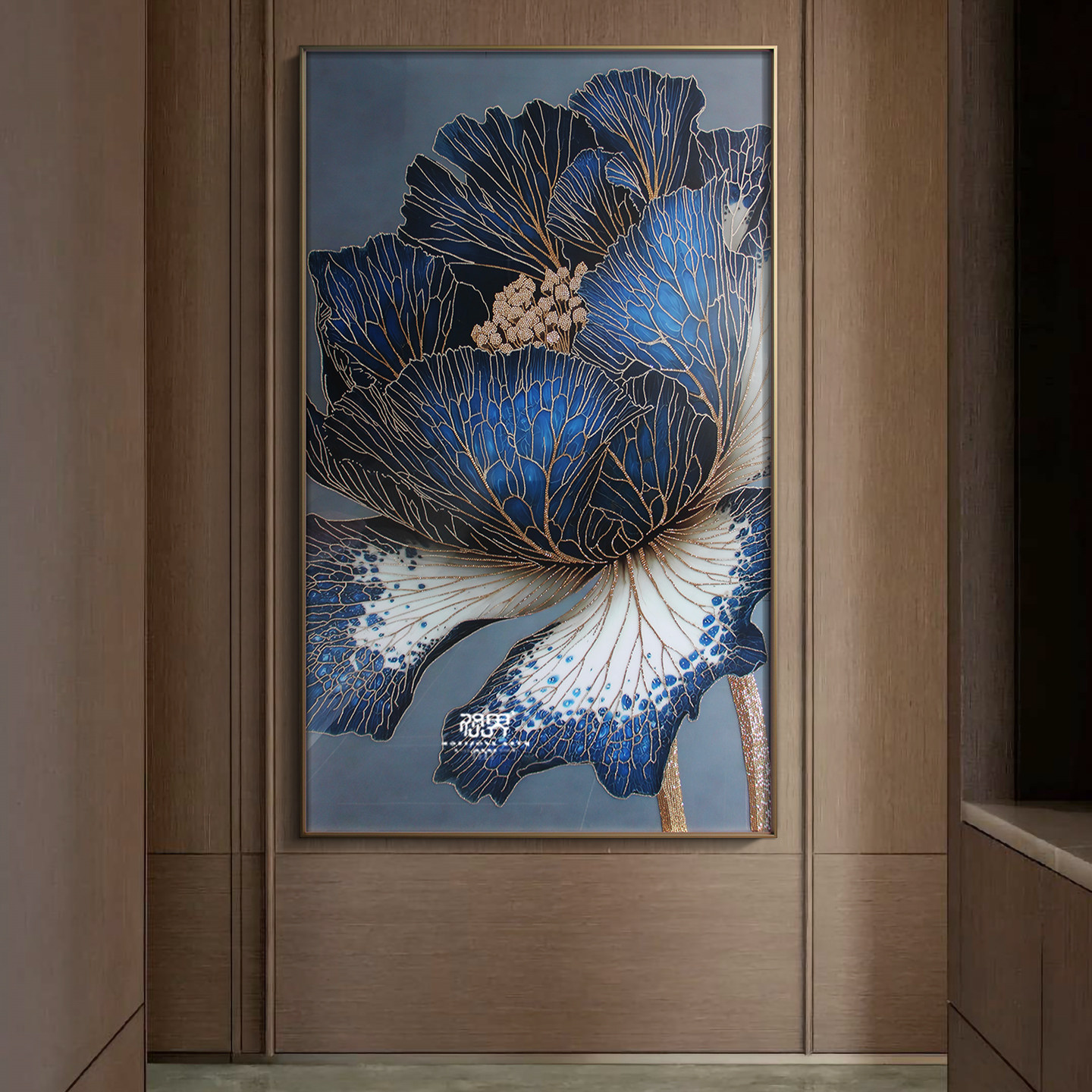 高端定制奢华贴钻花卉晶瓷装饰画