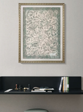 客厅背景现代装饰画定制手绘镶贴贝母片实物壁画玄关书房餐厅挂画