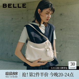 百丽流浪摩卡中号女包2026春商场同款单肩斜挎腋下包Z9411BX6