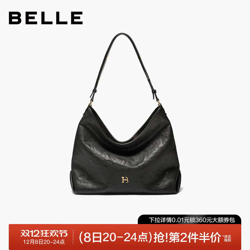 百丽包女2025新款时光植鞣托特包