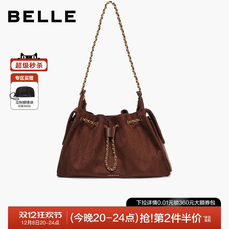 百丽2025新款休闲小香风托特包