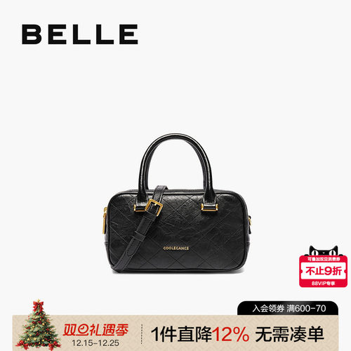 百丽包包女新小香风女友礼物保龄球包斜挎包手提波士顿包X7142DX4