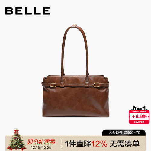 百丽2025冬时尚通勤皮带扣法棍包