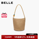 百丽包包女2025新款 编织度假单肩手提草编水桶包明星同款 X7304BX5