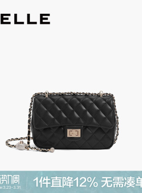 百丽包包女新款白色包气质百搭小香风链条包单肩包斜挎包X6782BX3