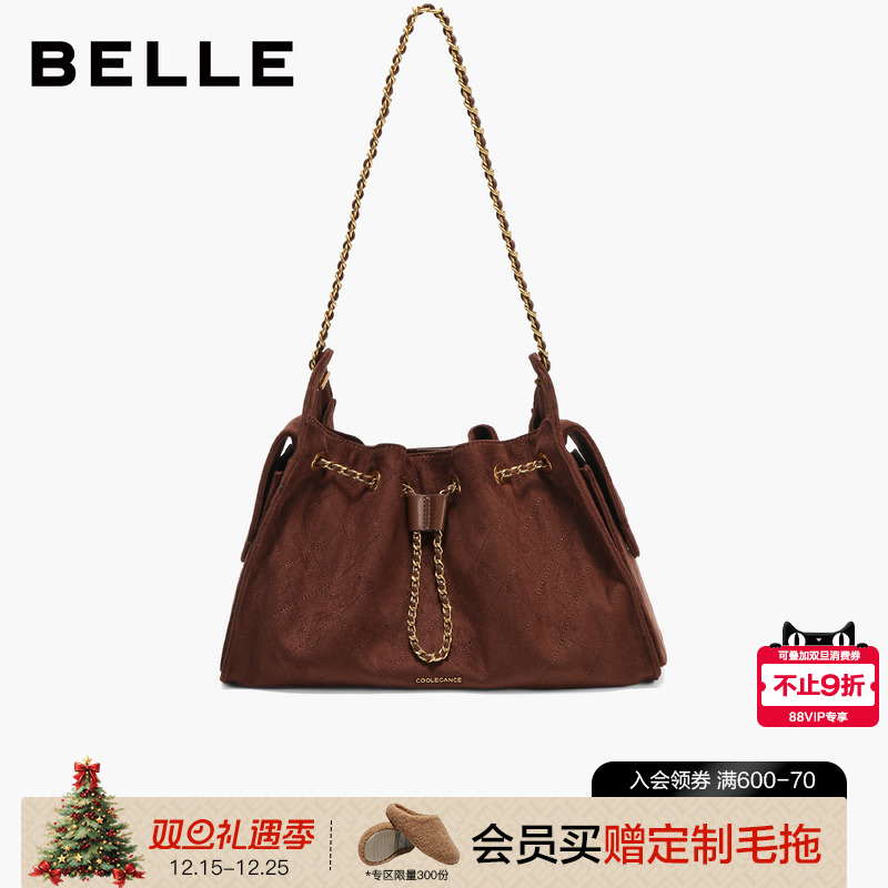 百丽2025新款休闲小香风托特包