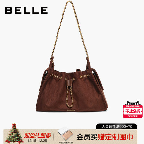 百丽2025新款休闲小香风托特包