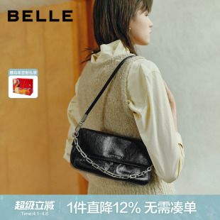 通勤质感真皮单肩斜挎腋下包BL884BX6 百丽月光宝盒包包女2026新款