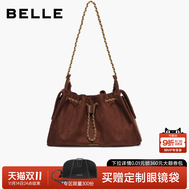 百丽2025新款休闲小香风托特包