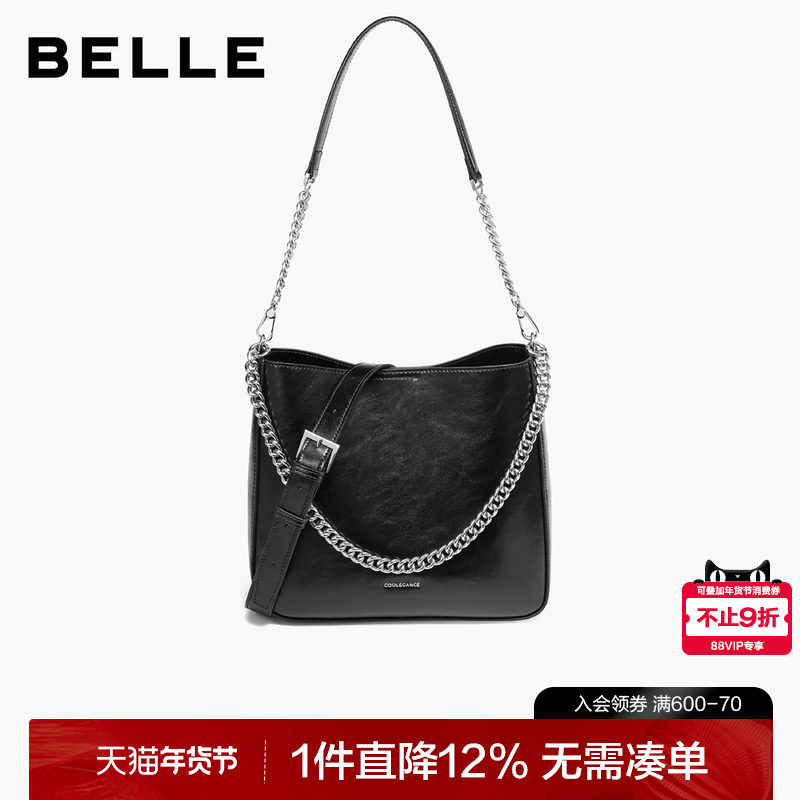 百丽包包女2025新款简约链条包子母托特斜挎包黑色水桶包BL813BX5,箱包皮具/热销女包/男包,水桶包,淘宝优惠券,粉丝福利购,淘宝优惠卷