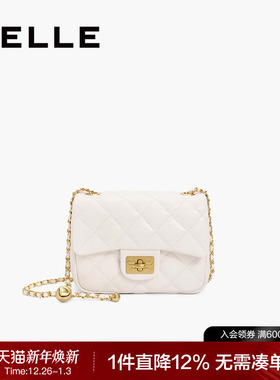 百丽包包女新时尚百搭高级感小香风链条包菱格斜挎单肩包X6972BX4