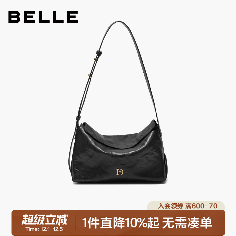 百丽2025新时光植鞣忱头包小方包