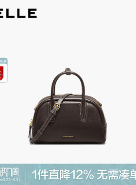 百丽云贝波士顿保龄球包2026新款斜挎包真皮手提包包女BL881AX6