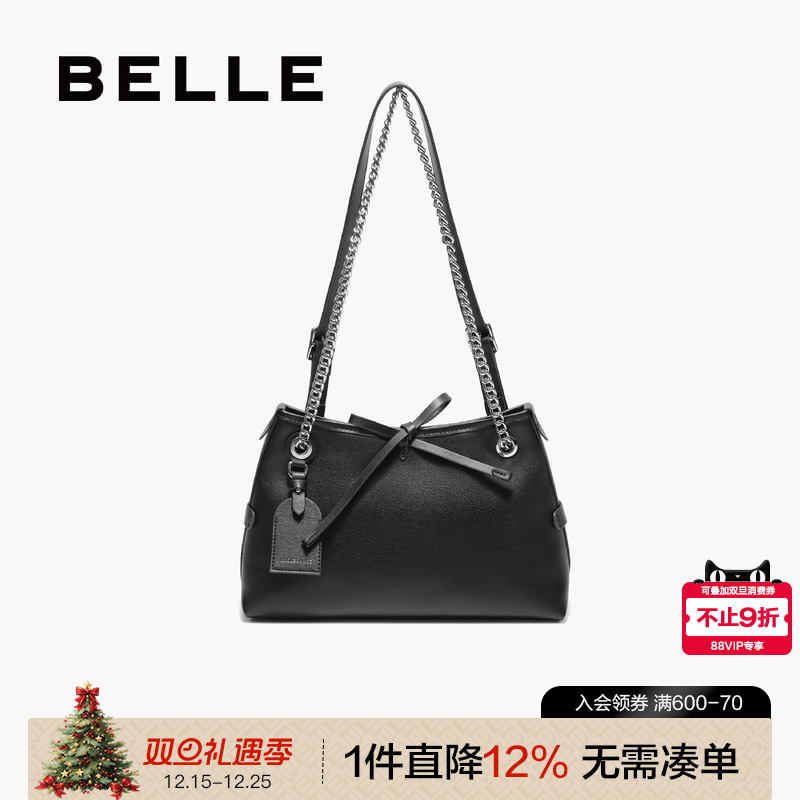 百丽25新款时尚蝴蝶结链条托特包