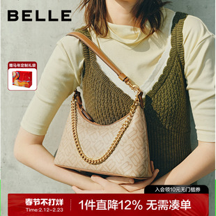 百丽包包女新款海鸥老花精致腋下包质感斜挎包百搭单肩包X7424CX5