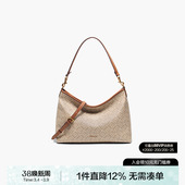 百丽女包新款 海鸥老花腋下hobo包大容量真皮斜挎托特包百搭X7199A