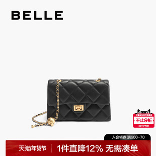 百丽包包女2025秋季新品精致优雅小香风单间斜挎绗缝包JY130CX5