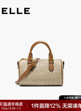 百丽包包女2025新款保龄球海鸥老花休闲斜挎手提波士顿包X7368CX5