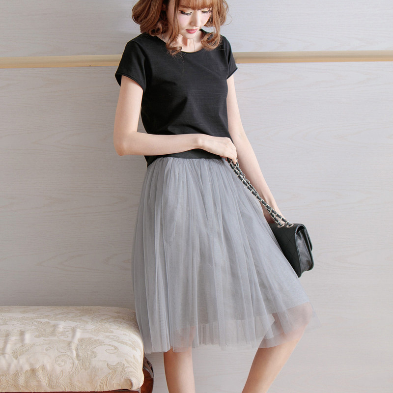 2018春夏网纱中裙半身裙韩版学生百褶裙气质仙女裙蓬蓬裙大摆纱裙|msdalam kategori Butik wanita / wanita, skirt - dari Buy2taobao.com untuk memberikan perkhidmatan ejen Taobao profesional membeli