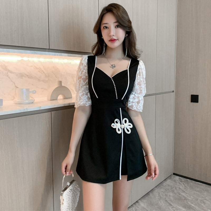 夜场工作服养生SPA桑拿技师服显瘦收腰夜店女足浴足疗按摩连衣裙